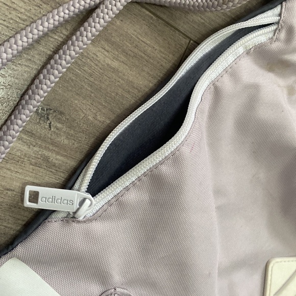 Purple & White Adidas Drawstring Backpack - Picture 2 of 5